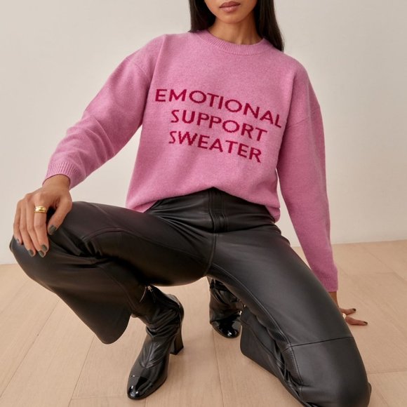 Reformation Pink Emotional Support Sweater - Picture 1 of 6